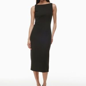 Babaton Doorway Crepe Boatneck Midi Dress